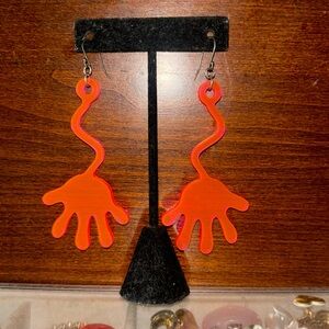 Sticky hand toy earrings